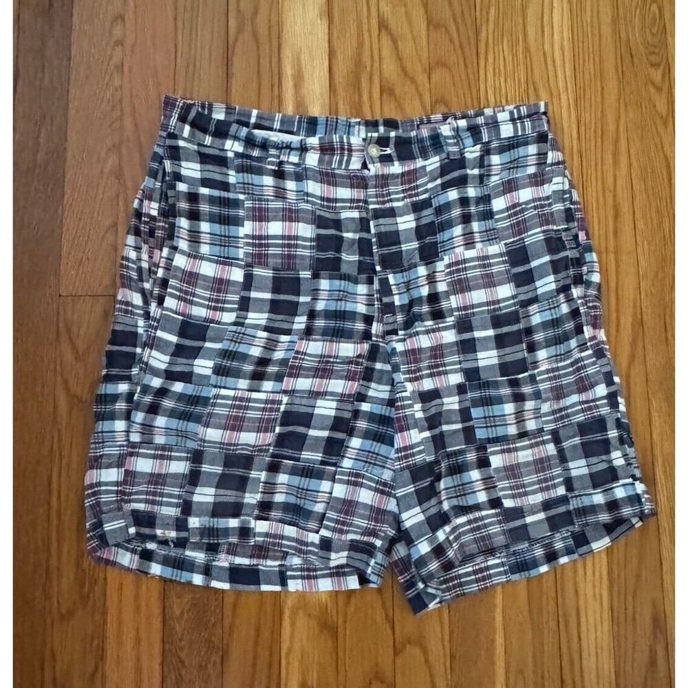 Vineyard Vines Multicolor Plaid Check Club Shorts 34 Madras Blue Flaw*